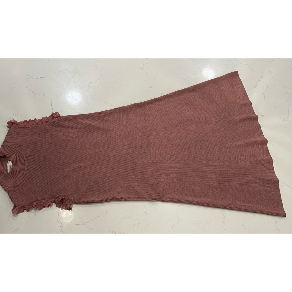 Nina Ricci dusty rose ribbed sleeveless dress XS